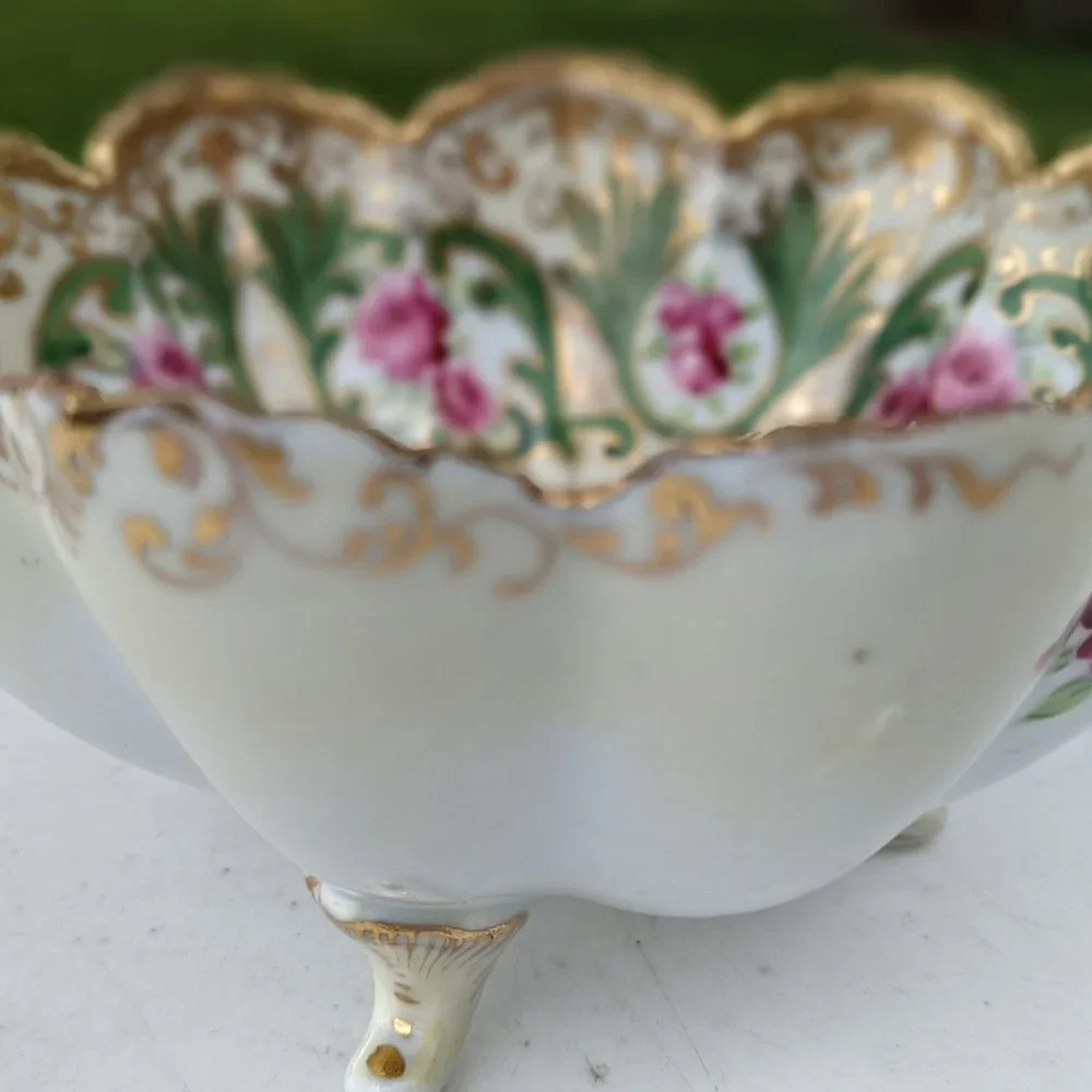 Vintage bone china berry bowl strainer